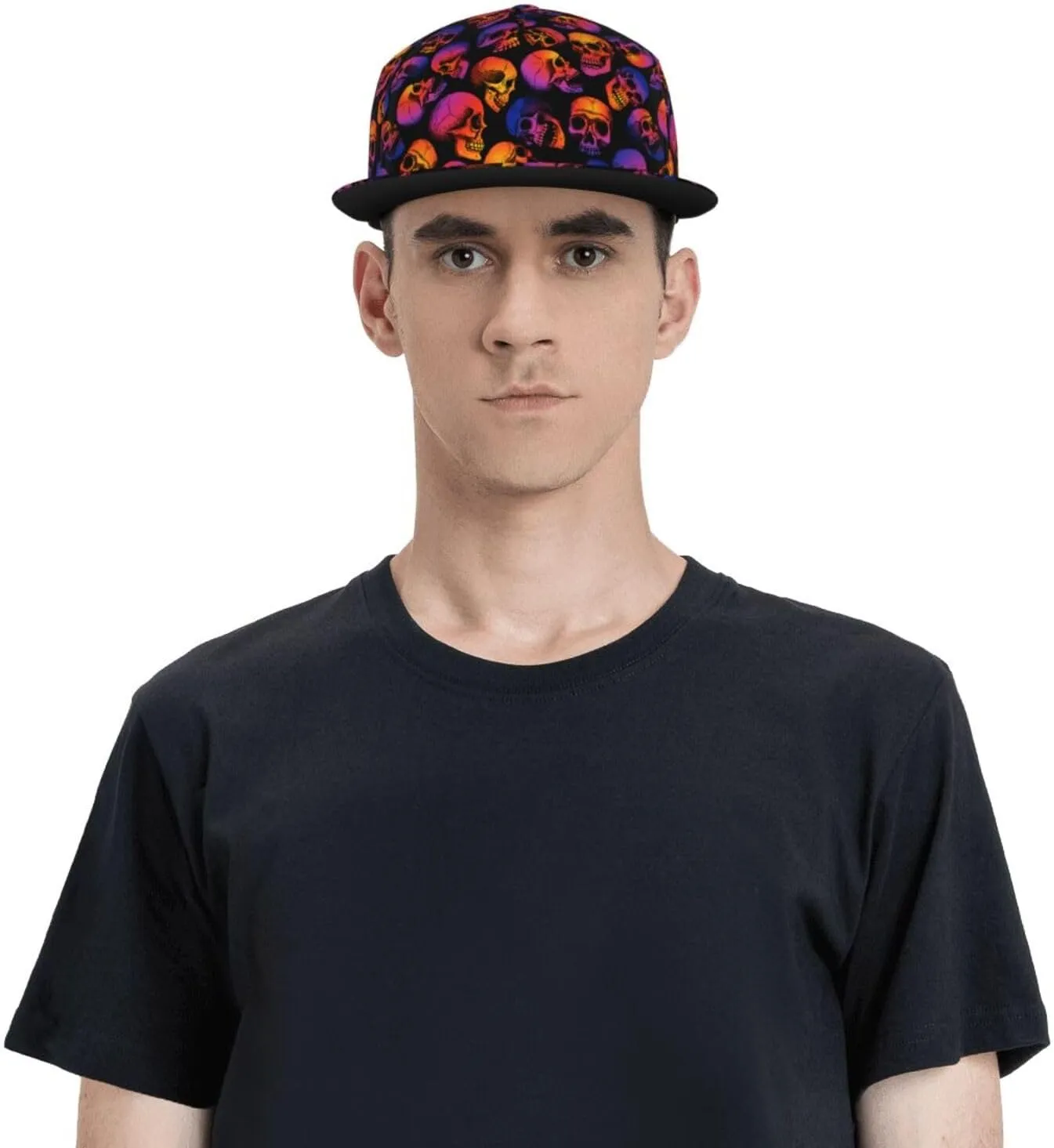 Snapback Hat for Men Women,Stylish Flat Bill Hat Baseball Caps Adjustable Flat Brim Hip Hop Baseball Hats