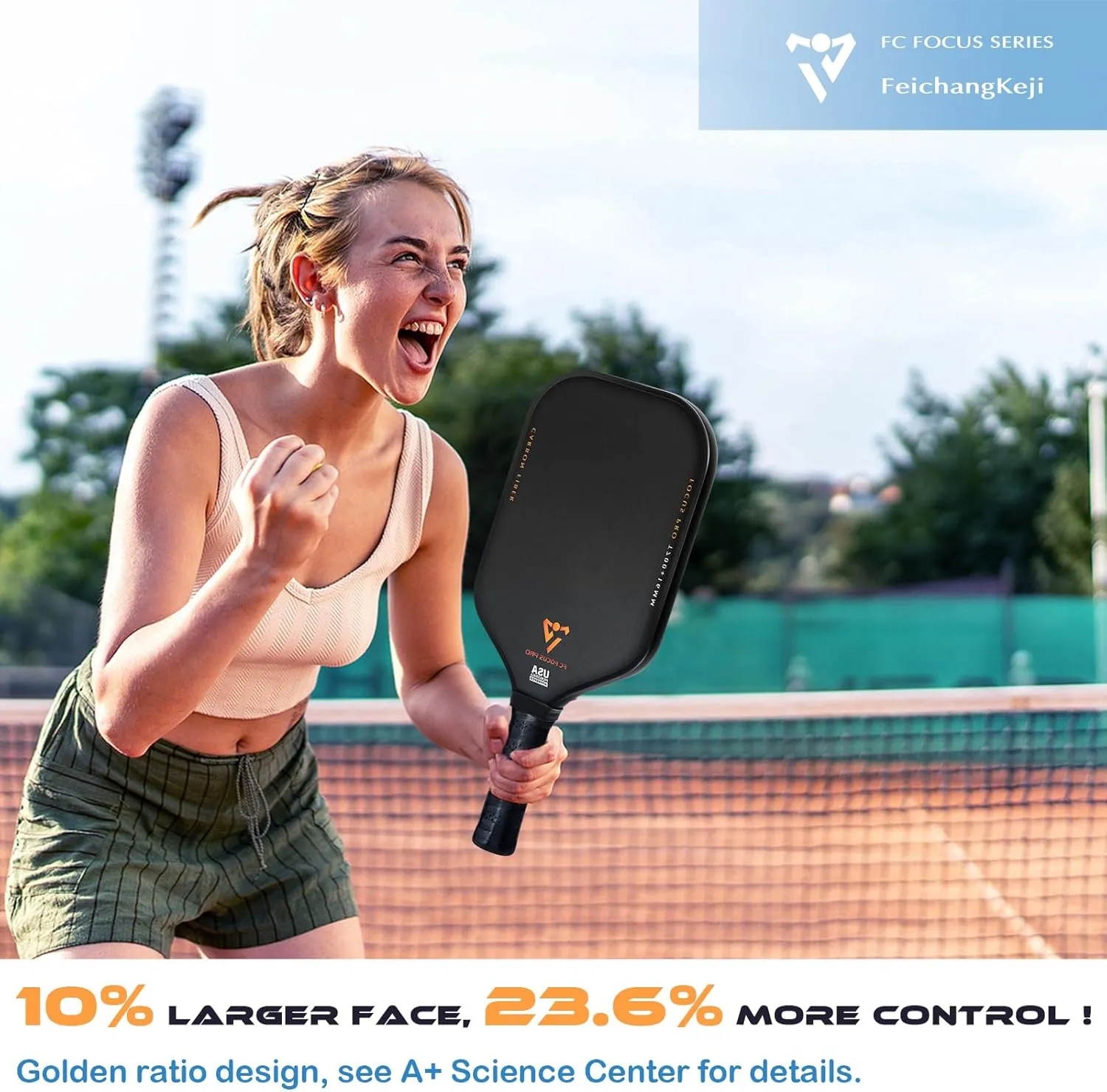 T700 Carbon Fiber Pickleball Paddles, Pickleball Set 16mm Pickle Ball Rackets with CMS Matte Surface Lightweight Honeycomb Core & Durable Edge Guard Protector Larger Sweet Spot