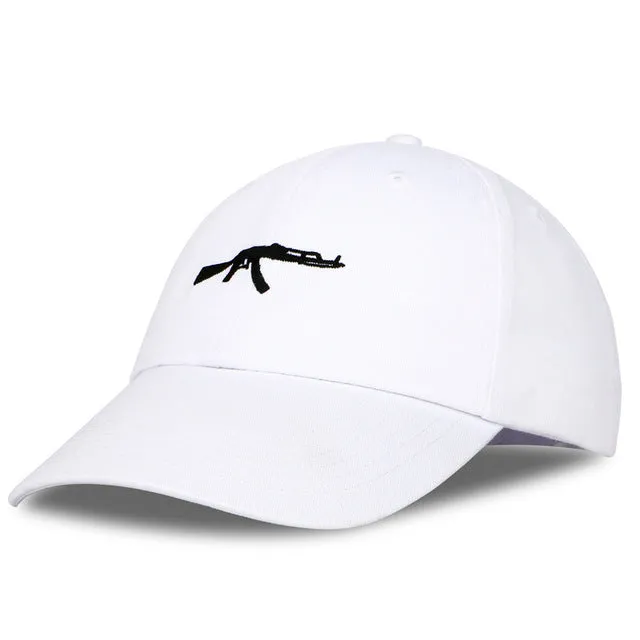 top selling Uzi Gun Baseball Cap US Fashion 2017 Ak47 Snapback Hip hop Cap  Curve visor 6 panel Hat casquette de marque