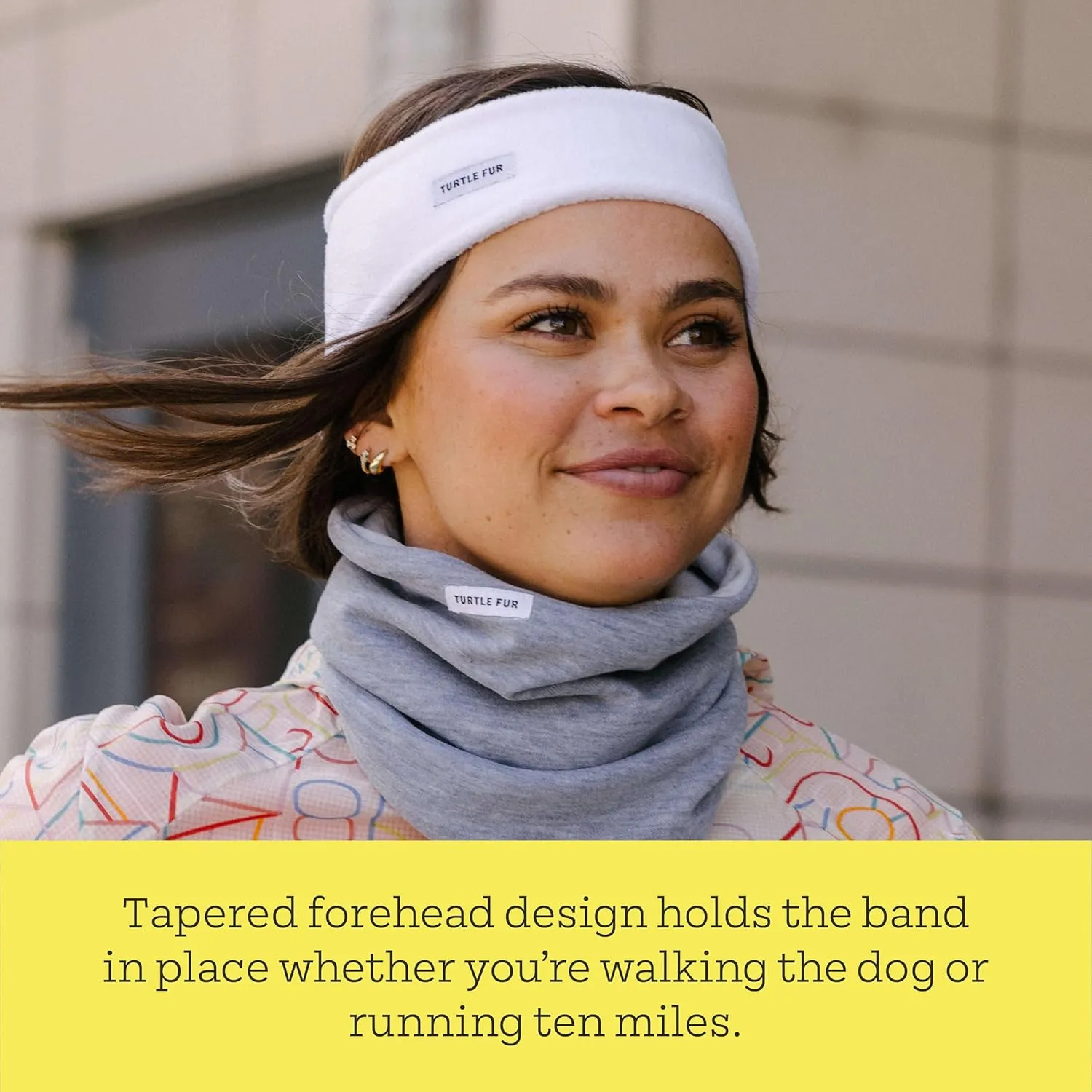Turtle Fur Double-Layer Bang Band, Chelonia 150 Fleece Headband,White,One Size
