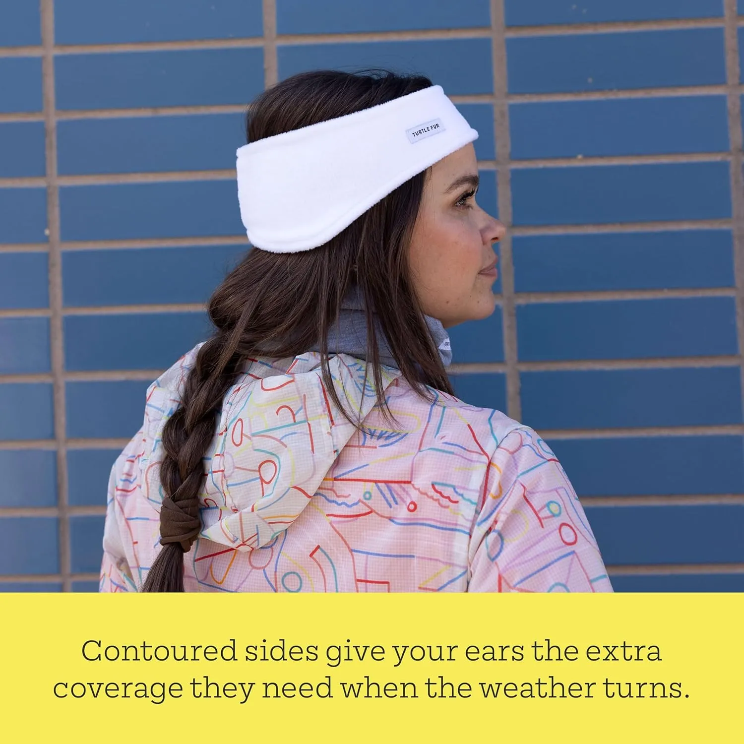 Turtle Fur Double-Layer Bang Band, Chelonia 150 Fleece Headband,White,One Size