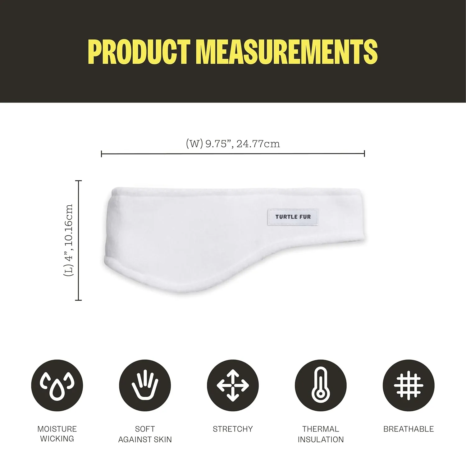 Turtle Fur Double-Layer Bang Band, Chelonia 150 Fleece Headband,White,One Size