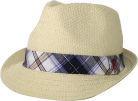 U.S. Polo Assn. Men's Plaid Band Straw Fedora