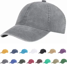 Vintage Washed Cotton Plain Baseball Caps Adjustable Unstructured Soft Blank Casual Dad Ball Hats for Men Women