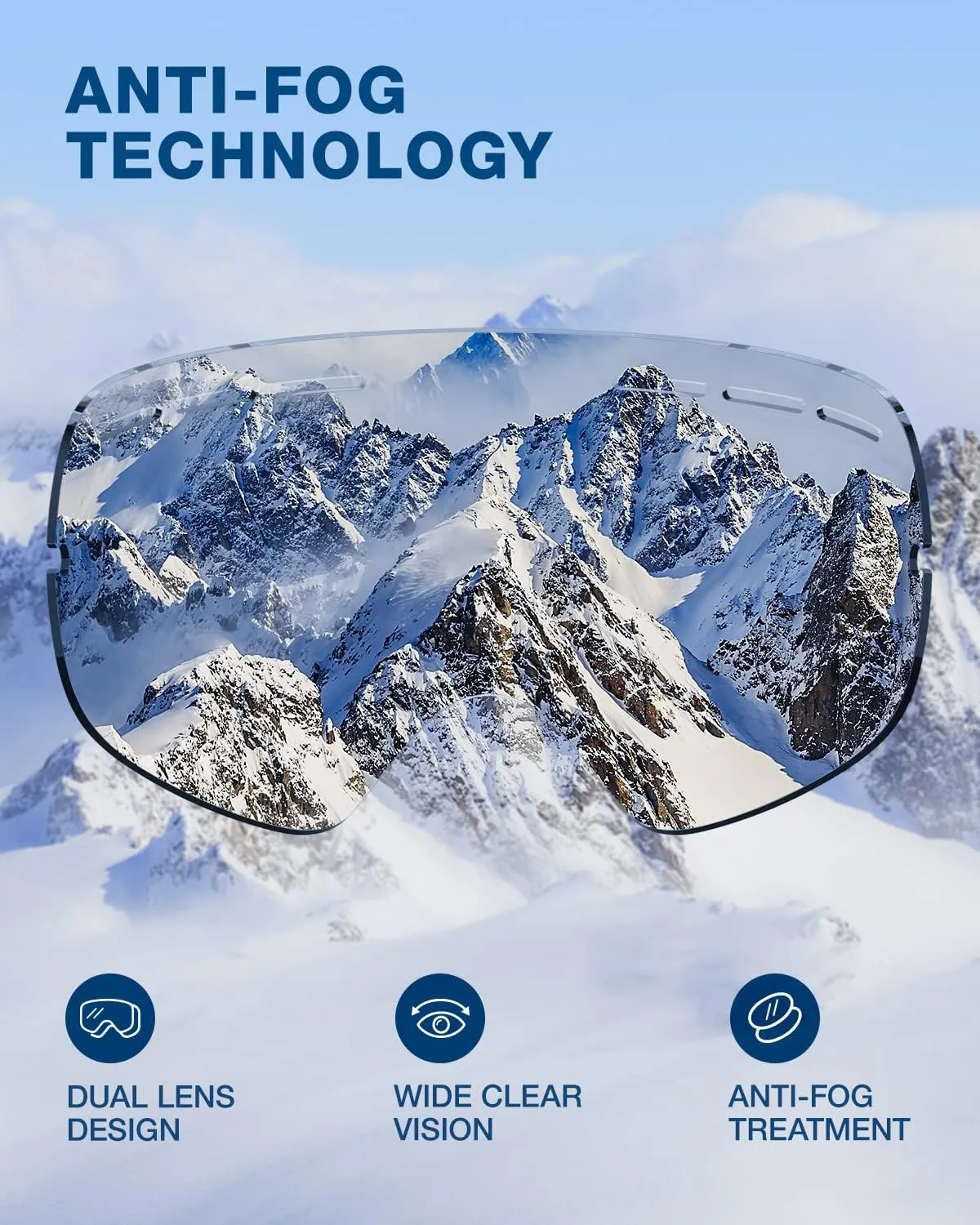 ZIONOR X Ski Snowboard Snow Goggles Replacement Lenses