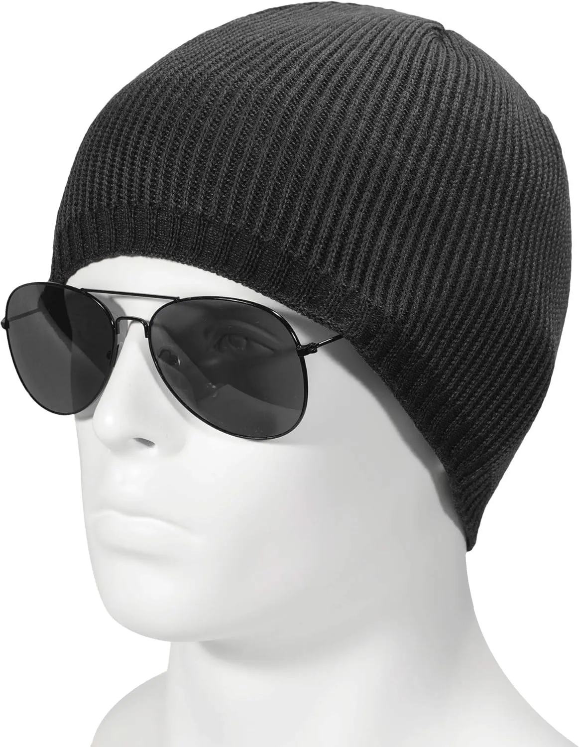 ZLYC Men Fashion Knit Fisherman Beanie Hat Winter Warm Thick Skull Cap