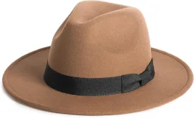 Zylioo 2XL/XL/L Felt Fedora Hats,M/S/XS Wide Brim Dress Hat,Plus Size Warm Panama Hat,Large Brim Jazz Hat for Women Men