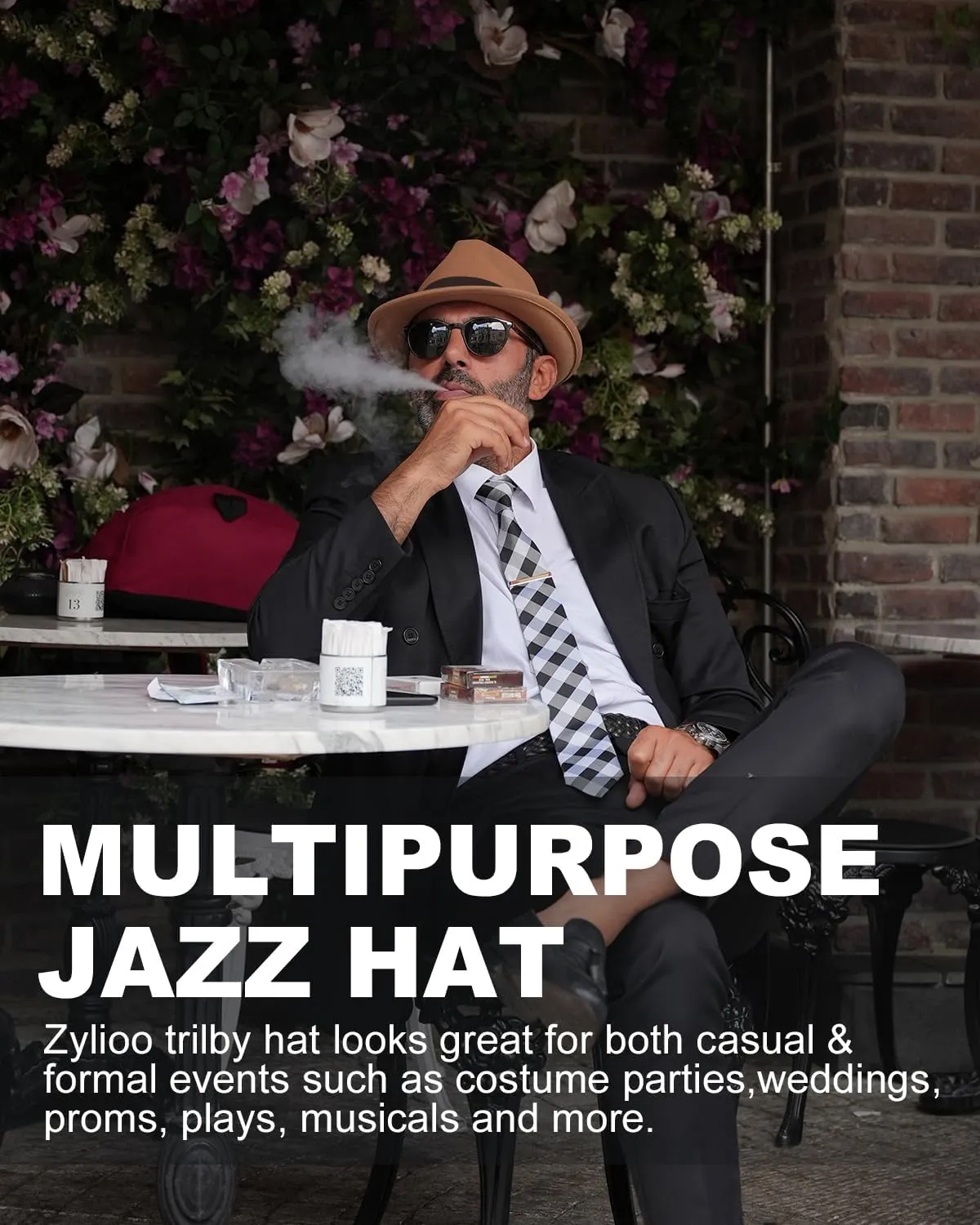 Zylioo Multi Size Felt Trilby Hats,Adjustable Size Warm Fedora Hat,Unisex Manhattan Hat,Short Brim Cuban Hat with Ribbon